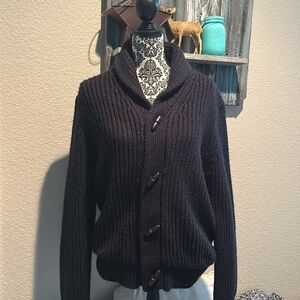 Weatherproof Dark Blue Knit button up Sweater Size small